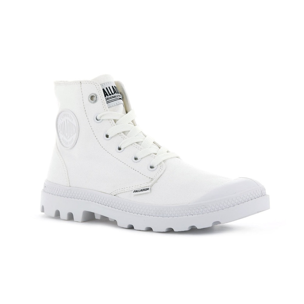 Palladium Women’s White Canvas Boots Sz 7